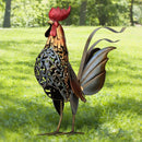 Cast Iron Tall Cockerel Statue Cock Sculpture Garden Figurine Ornament