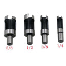 8x Carpentry Wood Plug Cutter Tool Drill Bit Set 5/8'' / 1/2'' / 3/8''/1/4'' Dowel Maker Cutting Shank Drill Bit 3/8'' 10mm Shank