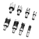 8x Carpentry Wood Plug Cutter Tool Drill Bit Set 5/8'' / 1/2'' / 3/8''/1/4'' Dowel Maker Cutting Shank Drill Bit 3/8'' 10mm Shank