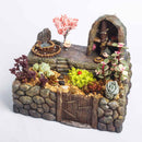 Creative Succulent Pot Planter Flower Plants DIY Container Decorated with Light Mini Fairy Garden and Sweet House for Holiday Decoration and Gift