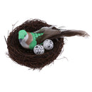 1PC Straw Artificial Feather Foam Birds In Nest With Eggs Simulation