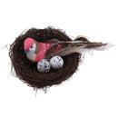 1PC Straw Artificial Feather Foam Birds In Nest With Eggs Simulation