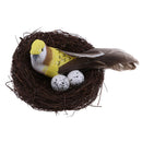 1PC Straw Artificial Feather Foam Birds In Nest With Eggs Simulation