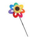 Large Plastic Seven Color Windspinner Sunflower Windmill Outdoor Garden