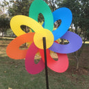 Large Plastic Seven Color Windspinner Sunflower Windmill Outdoor Garden