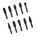 10x Wood Carving File Rasp Drill Bits Power Tools Grinding Head 7mm Shank High Speed Steel for Wood, Plastic Iron-Free Metal, Rubber, Soft Materials