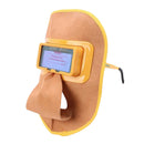 Cowhide Leather Auto Darkening Welding Helmet Arc Tig Mig Protect Grinding Mask, Lightweight and breathable