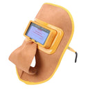 Cowhide Leather Auto Darkening Welding Helmet Arc Tig Mig Protect Grinding Mask, Lightweight and breathable