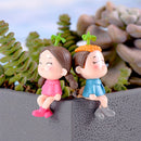 Micro Landscape Decor Resin Ornament Garden Bean Sprouts Lovers Statue