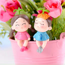 Micro Landscape Decor Resin Ornament Garden Bean Sprouts Lovers Statue