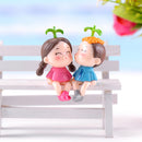 Micro Landscape Decor Resin Ornament Garden Bean Sprouts Lovers Statue
