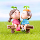 Micro Landscape Decor Resin Ornament Garden Bean Sprouts Lovers Statue