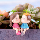Micro Landscape Decor Resin Ornament Garden Bean Sprouts Lovers Statue