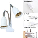 E27 Dual Head LED Indoor Plants Light Garden Panel Clip Lampholder EU Plug