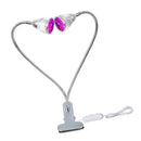 10W Dual Head LED Grow Light Full Spectrum Hydroponics Lamp with Flexible Desk Clip
