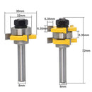 2pc 3 Tooth Mortise Tongue Groove Router Bit 3/4'' Stock In Each 1/4'' Tooth Wood Work