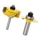 6 Kerf Slot Cutter Router Bit Set 1/2'' & 1/4'' Shank Adjustable Removable Bit