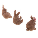 3pcs Resin Craft Miniature Rabbits Micro Landscape Ornament Fairy Garden DIY