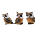 3pcs Mini Simulation Owl Animal Home Decoration Simulation Artificial Owl Photograph