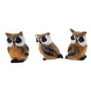 3pcs Mini Simulation Owl Animal Home Decoration Simulation Artificial Owl Photograph