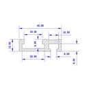 600mm T-track Woodworking 45x12.8mm T-slot Miter Track Red Aluminum Alloy 45 Type