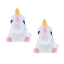 2pcs Mini Resin Cute Unicorn Shape Statues Home Garden Landscape Decor Bonsai Ornament