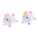 2pcs Mini Resin Cute Unicorn Shape Statues Home Garden Landscape Decor Bonsai Ornament