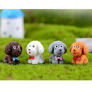 4pcs Cute Mini Dog Miniature Ornament Moss Flower Pot Fairy Garden Landscape