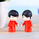 Chinese Retro Wedding Bride & Groom Couple Miniature Fairy Garden Decoration