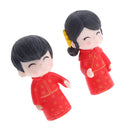 Chinese Retro Wedding Bride & Groom Couple Miniature Fairy Garden Decoration