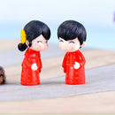 Chinese Retro Wedding Bride & Groom Couple Miniature Fairy Garden Decoration
