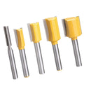 5 Mortise/ Template Trim Router Bit Milling Cutter 1/4'' Shank Cutting Tool