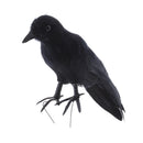 Halloween Black Feathered Crow Realistic Decorations Birds Figurine Statue Model (1PCS)
