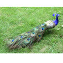 Fake Artificial Peacock Bird Feathered Realistic Garden Home Decor Ornament