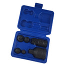 6pcs Performance Tool Set Socket Reducer Adapter 1/4'' - 3/8'' - 1/2'' - 3/4'' Air Impact Socket for Auto & Construction Work Blue Case