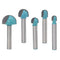 5Pcs 6mm Shank Round Nose Cove Core Box Router Bit Cutter for Woodworking