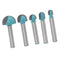 5Pcs 6mm Shank Round Nose Cove Core Box Router Bit Cutter for Woodworking