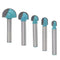 5Pcs 6mm Shank Round Nose Cove Core Box Router Bit Cutter for Woodworking