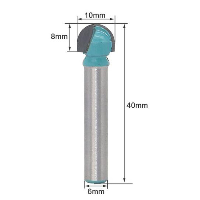 5Pcs 6mm Shank Round Nose Cove Core Box Router Bit Cutter for Woodworking