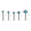 5Pcs 6mm Shank Round Nose Cove Core Box Router Bit Cutter for Woodworking