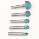 5Pcs 6mm Shank Round Nose Cove Core Box Router Bit Cutter for Woodworking