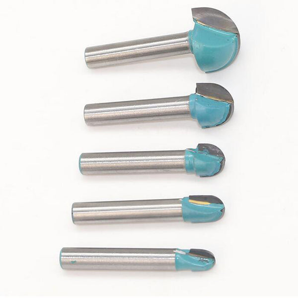 5Pcs 6mm Shank Round Nose Cove Core Box Router Bit Cutter for Woodworking