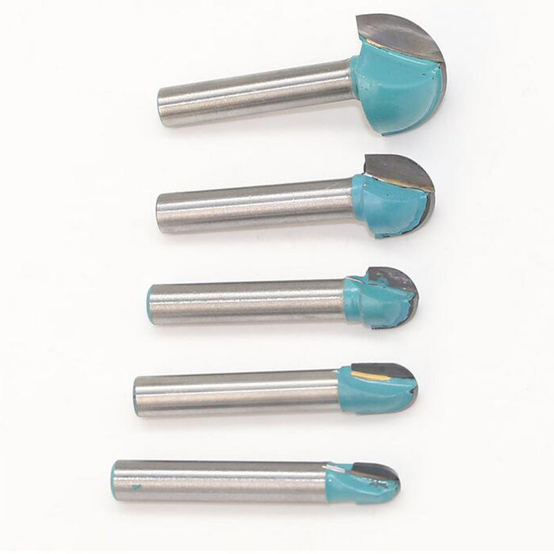5Pcs 6mm Shank Round Nose Cove Core Box Router Bit Cutter for Woodworking