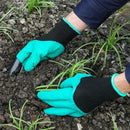 Garden Gloves with Claws on Right Hands For Digging Planting,Quick & Easy to Dig Without Tools, Safe for Rose Pruning (Green)