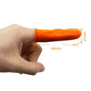 100 Pack Disposable Latex Finger Cots Sets, Non-Slip Fingertips Plastic Protective Gloves Set for Food Beauty Tattoo, Universal Fit, Orange