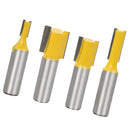 4pcs Flush Dual Blade Woodworking Milling Cutter Router Bit Set 1/2'' Shank