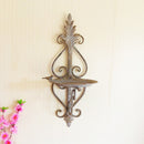 Wall Mounted Cast Iron Vintage Bird Bath Feeder Shabby Chic Garden New