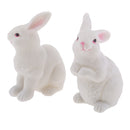 Lifelike Rabbits Sculpture Statue Lawn Ornament Home Office Table Decoration, 1 Pair