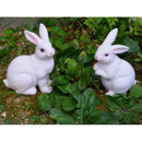 Lifelike Rabbits Sculpture Statue Lawn Ornament Home Office Table Decoration, 1 Pair