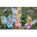 Table Miniature Ornament Sculptures Resin Sitting Flower Fairy Statues for Home Garden Outdoor Scene Decoration, 4pcs